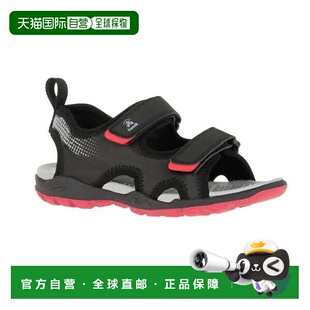 自营Kamik Seafront HK4256-BCH儿童凉鞋黑色粉色可调节表带KHD55