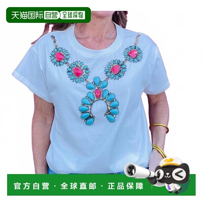自营queen of sparklesTurquoise Necklace Short Sleeve Tee In