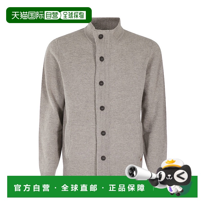自营barbourEssential Patch Zip Cardigan - grey 美国奥莱直发