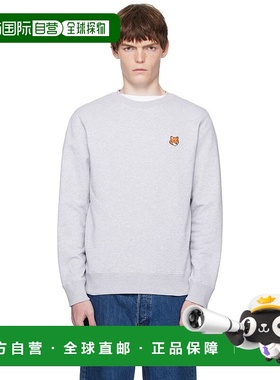 1h可退 香港直邮潮奢 MAISON KITSUNE 男士 灰色 Fox Head Patch