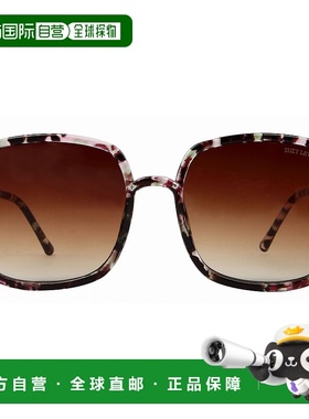 自营 Suzy Levian 女士黑色花卉大号方形镜片太阳镜 - 多色 美国