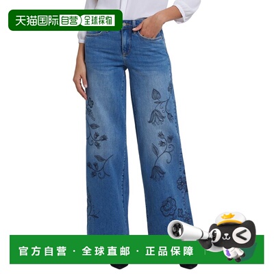 自营NYDJ Petite Teresa Water Canyon Wide Leg Jean - blue 美