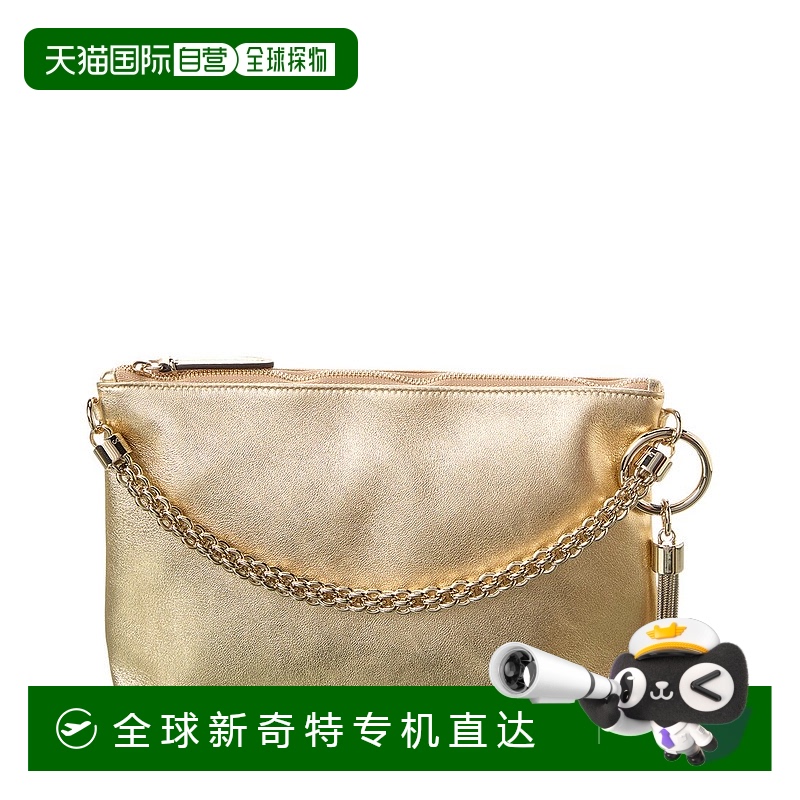 自营Jimmy Choo Callie Metallic Leather Pouch - gold 【美国奥