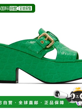 1h可退 香港直邮潮奢 BY FAR 女士 绿色 Lenka 凉鞋 22SSLNKSPGCC