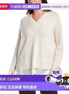 自营Lafayette 148 New York Petite Charmeuse Trimmed V-Neck S