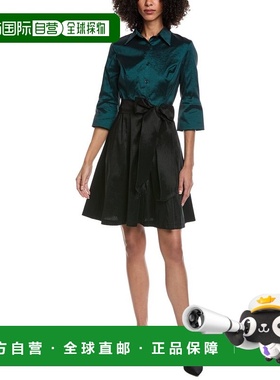 自营Rene Ruiz Color Block Shirtdress - green 美国奥莱直发