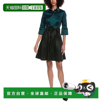 自营Rene Ruiz Color Block Shirtdress - green 美国奥莱直发