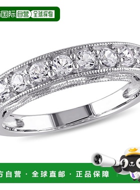 自营 Mimi & Max 4/5 克拉 TGW 925 纯银白色蓝宝石周年纪念戒指