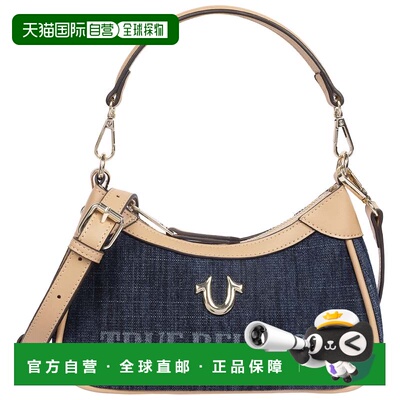 自营True Religion Blair Denim & PU Shoulder Bag – Logo Deni