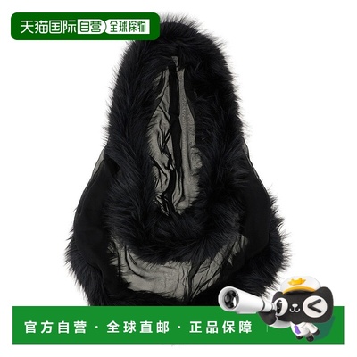 自营dsquared2Silk Chiffon Hooded Collar - black 美国奥莱直发