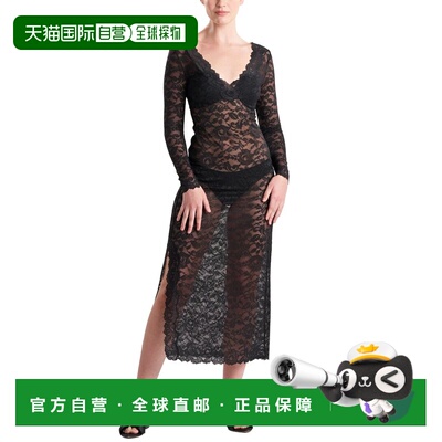 自营Natori Peony Long Sleeve Gown - black 美国奥莱直发