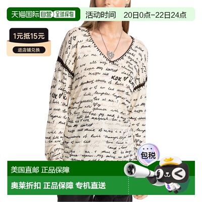 自营johnny wasJohhny Was The V-Neck Whipstitch Silk Pullover