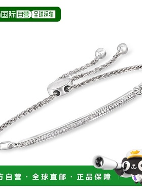 自营 925 纯银 Ross-Simons 钻石条 Bolo 手链 - 白色 美国奥莱直