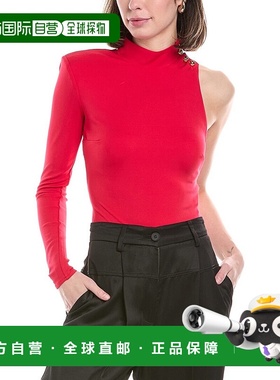 自营 Elisabetta Franchi不对称连体衣-红色 美国奥莱直发性感
