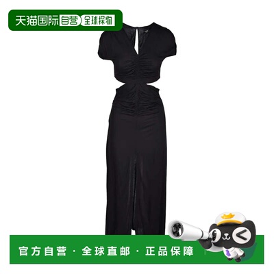 自营pinkoBlack Midi Dress with Keyhole Neckline - black 美国