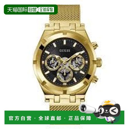自营Guess Stainless Steel Dress Men's Watch - gold 美国奥莱