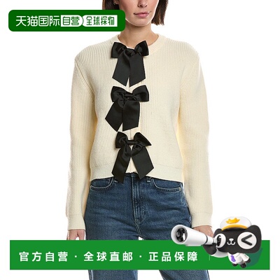 自营Avantlook Grosgrain Bow Cardigan - beige 美国奥莱直发