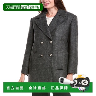 自营 sandro桑德罗羊毛大衣-灰色 美国奥莱直发女装