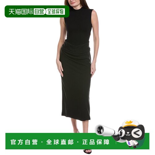 自营Lela Rose Cummerbund Wool-Blend Dress - black 美国奥莱直