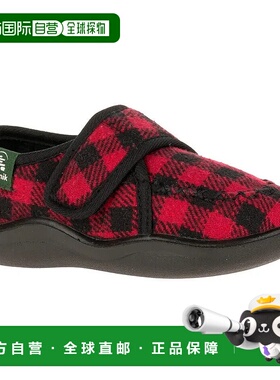 自营Kamik Cozylodge HK9004-REB Slippers Kids Red Plaid Moc T