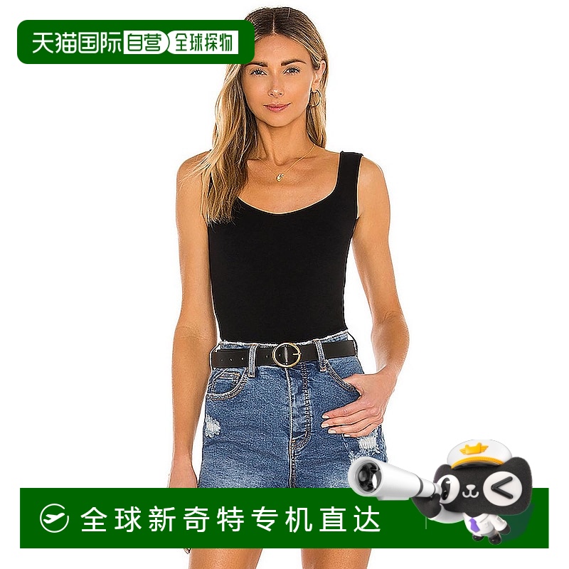 自营intimately free people女士丁字裤部分衬里紧身衣 - 黑色 【