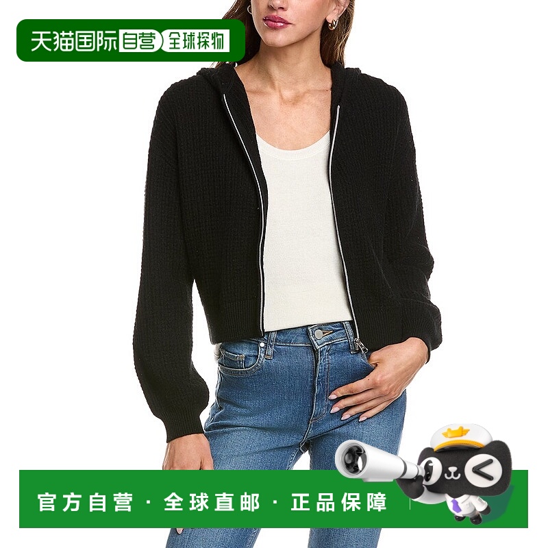 自营philosophy Waffle Knit Cashmere Jacket - black 美国奥莱