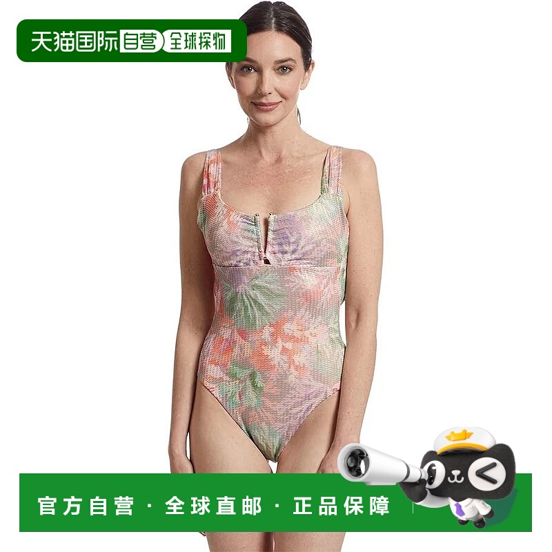 自营BECCA Coral Reef Viviana V Wire Plunge One Piece Womens