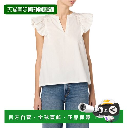 自营joe's jeansJOE’S Jeans V-Neck Flutter Sleeve Top - whit