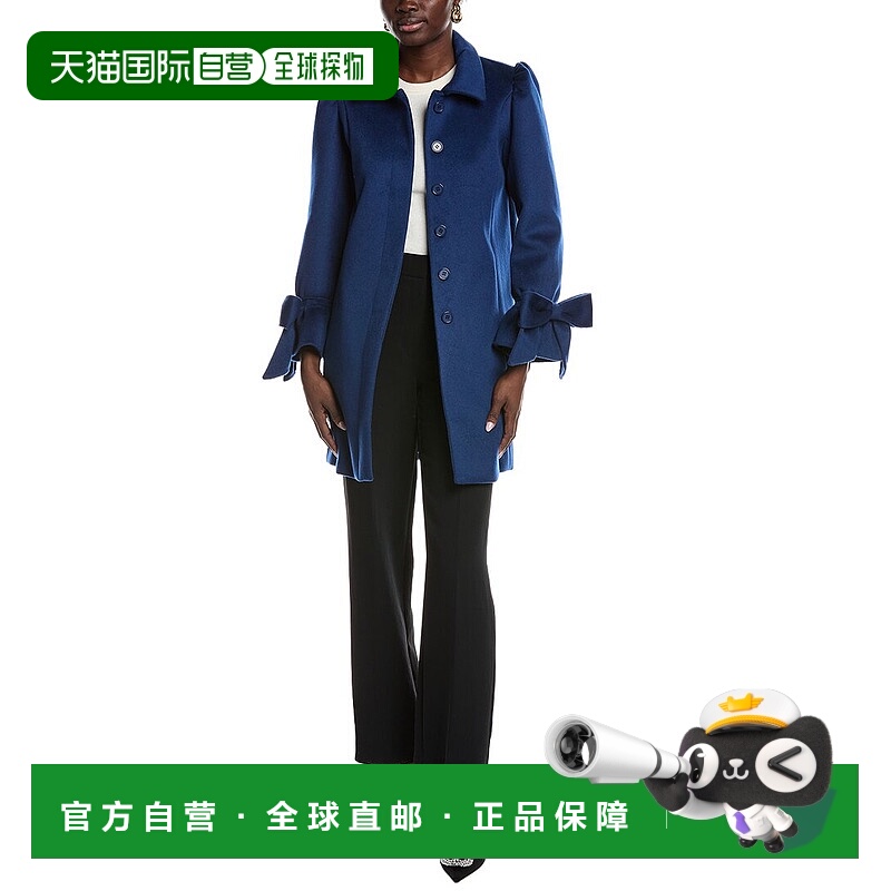 自营Sail to Sable Wool-Blend Bow Coat - blue 美国奥莱直发