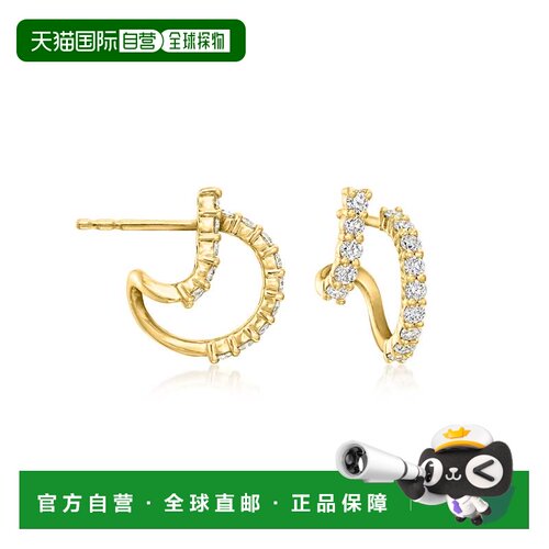 自营Ross-Simons Lab-Grown Diamond Double-Hoop Earrings in 18