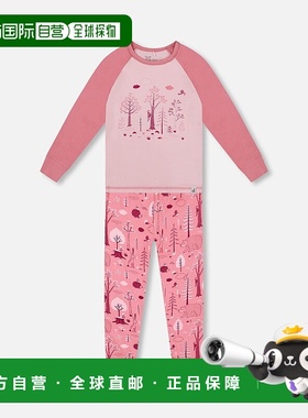 自营deux par deuxOrganic Cotton Two-Piece Pajamas Pink Fores