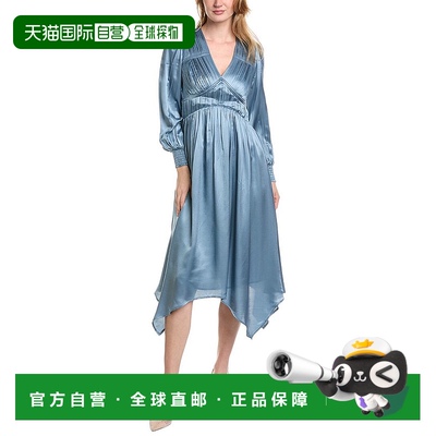 自营 all saintsAllSaints Estelle丝绸混纺迷你连衣裙-蓝色 美国