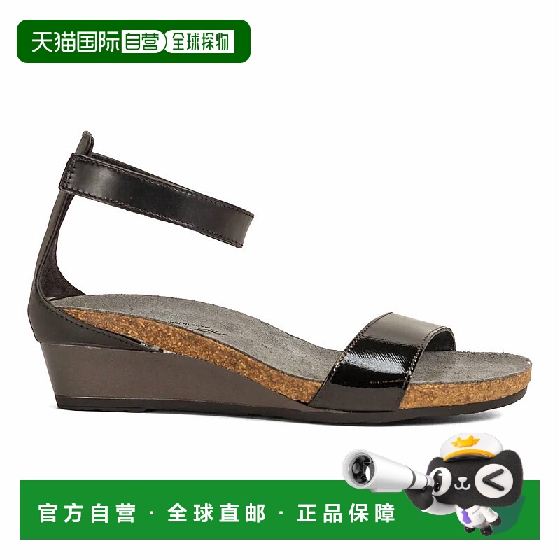 自营naot女式Pixie楔形凉鞋,黑色 美国奥莱直发