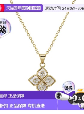 自营 adornia14k 镀金文艺复兴花朵水晶白贝母项链 - 白色 美国奥