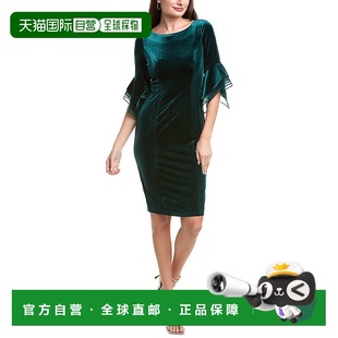 Bell Velvet Sleeve Short green 自营Adrianna Dress Papell