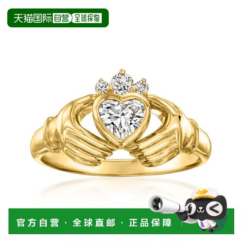 自营Ross-Simons Lab-Grown Diamond Claddagh Ring in 18kt Gold