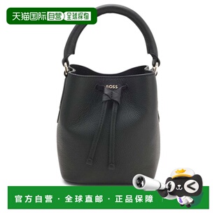 bag bucket leather 美国奥 自营bossLogo black lettering
