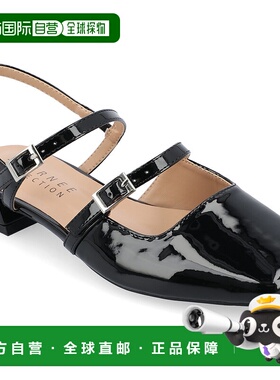 自营 journee collectionJournee女式Gretchenn宽幅平底鞋-黑色