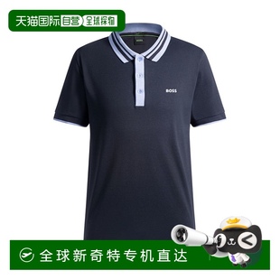 polo bossInterlock collar 自营 striped shirt cotton with