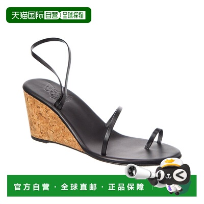 自营Ancient Greek Sandals Chora Leather Wedge - black 美国奥