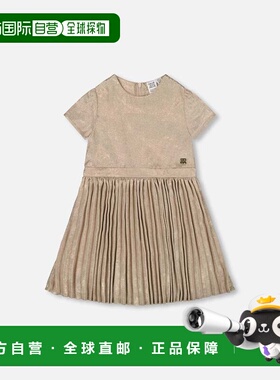 自营deux par deuxShort Sleeve Dress with Pleated Skirt Light