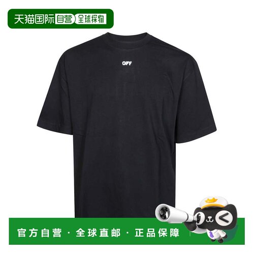 自营off-white黑色Off Text Boxy t恤-黑色 美国奥莱直发