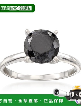 自营 Ross-Simons 14 克拉白金黑钻单石戒指 - 白色 美国奥莱直发