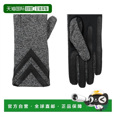 自营 isotoner女士 Smartdri Smartouch 3 纽扣长度 V 形手套（黑