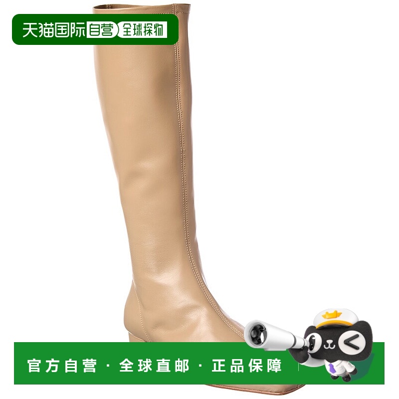 自营By FAR Edie Leather Knee-High Boot - grey 美国奥莱直发