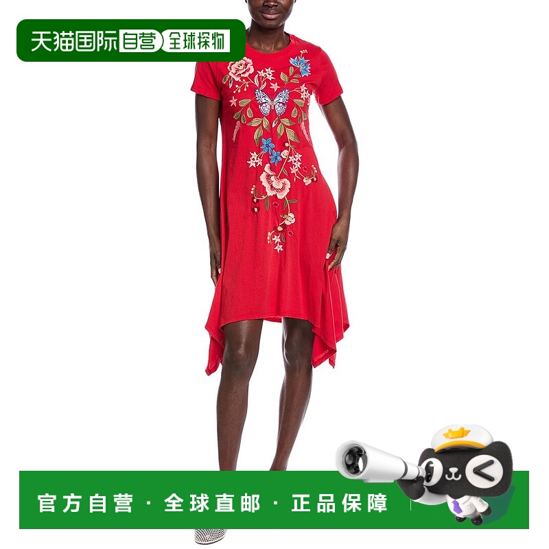 自营Johnny Was Handkerchief Knit Dress - red 美国奥莱直发