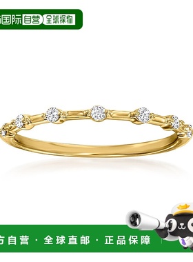 自营 14 克拉黄金 Ross-Simons 钻石固定戒指 - 白色 美国奥莱直