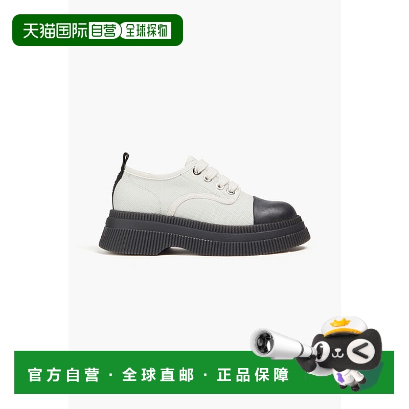1h可退 香港直邮潮奢 GANNI 甘尼 女士 橡胶帆布粗革皮鞋 S1761