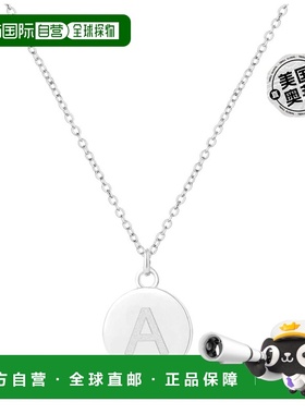 savvy cie jewelsRHOD. 纯银圆形字母吊坠带链 - 字母 a 【美国奥