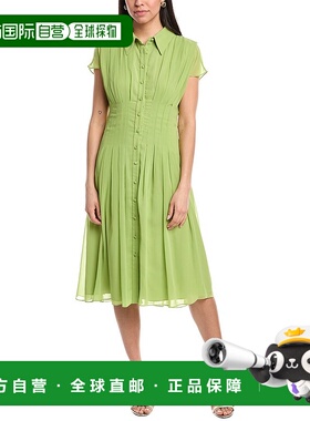 自营 Mikael Aghal Midi连衣裙-绿色 美国奥莱直发新款服饰
